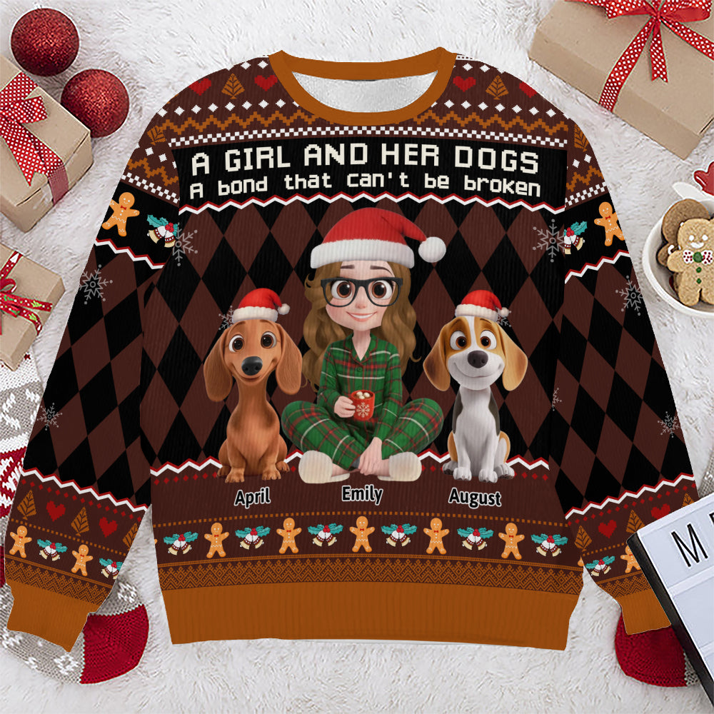 PSTS72 A Girl And Her Dog A Bond That Can't Be Broken - Personalized Custom Sweater