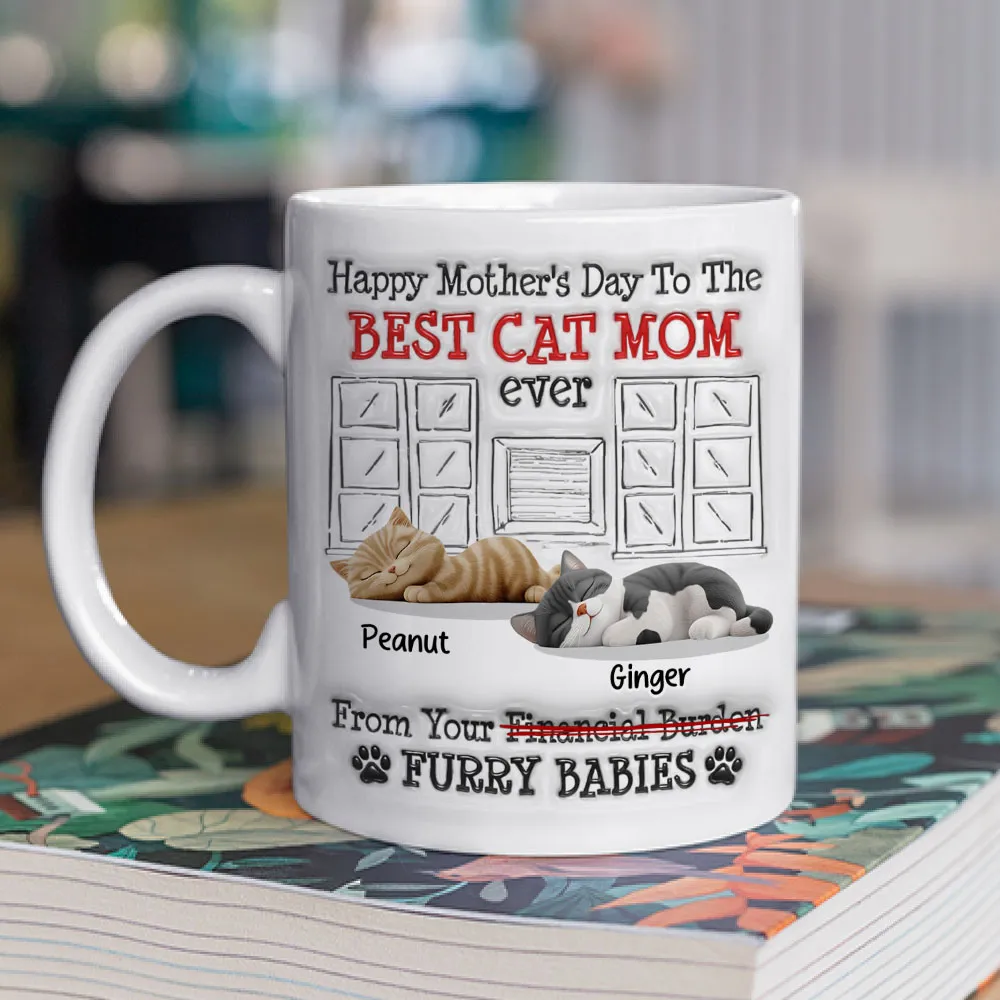 UPST12 Happy Mother's Day Best Cat Mom - Personalized White Mug Accent Mug