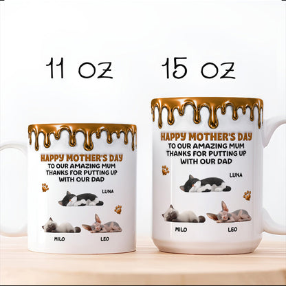 UPST10 Happy Mother's Day To My Amazing Cat Mom - Personalized White Mug Accent Mug