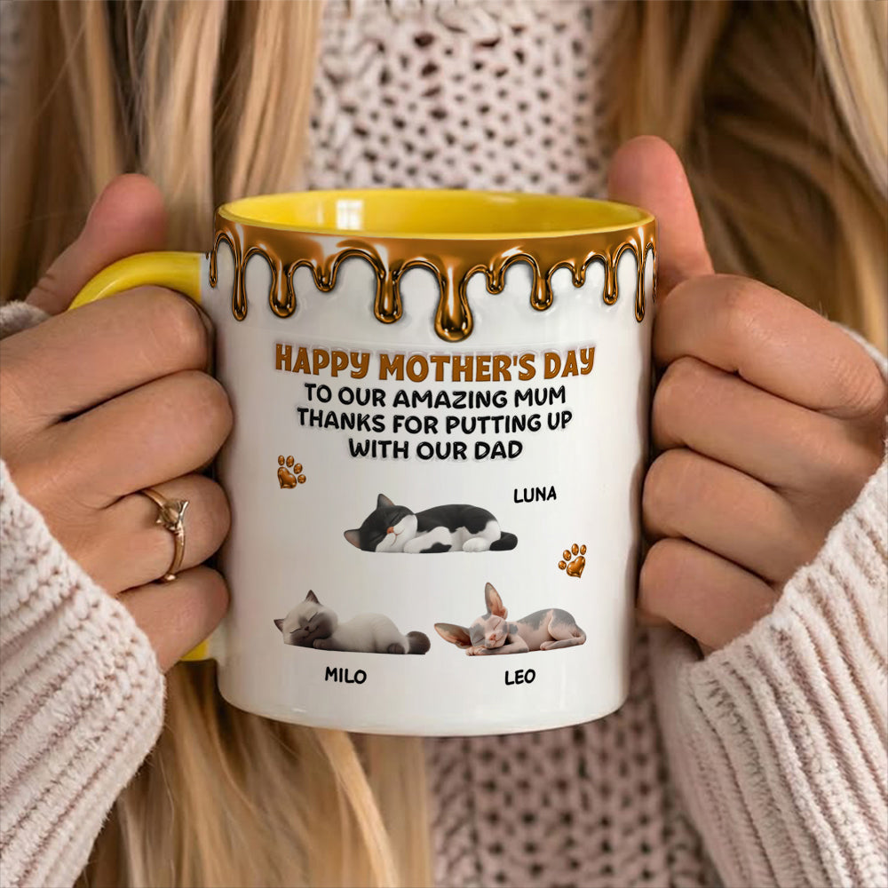 UPST10 Happy Mother's Day To My Amazing Cat Mom - Personalized White Mug Accent Mug