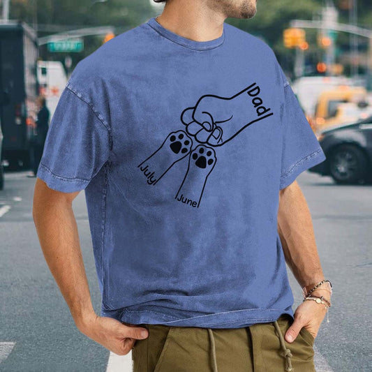 ETT3051 The Road To My Heart Is Paved With Paw Prints - Personalized Custom Washed T-shirt