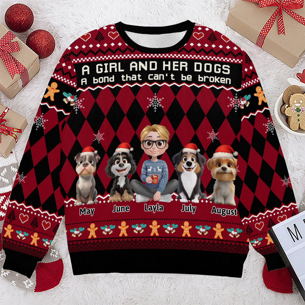 PSTS72 A Girl And Her Dog A Bond That Can't Be Broken - Personalized Custom Sweater