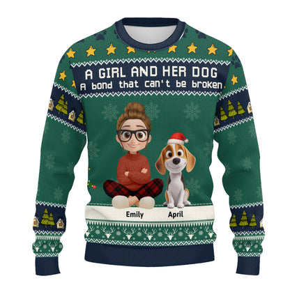 PSTS01 A Girl And Her Dog A Bond That Can't Be Broken - Personalized Custom Sweater