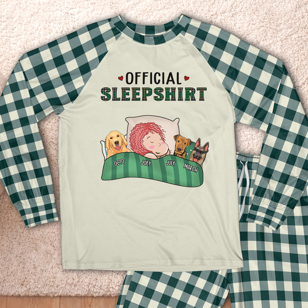 PSTPA04 Official Sleepshirt Dog Lover - Personalized Custom Raglan Pajama Set