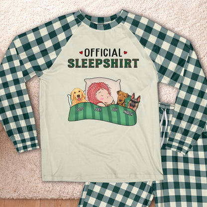 PSTPA04 Official Sleepshirt Dog Lover - Personalized Custom Raglan Pajama Set