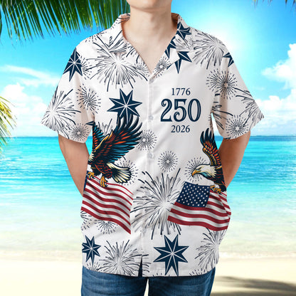 PSH16 Personalized USA 250 Anniversary Eagle - Custom Hawaiian Shirt