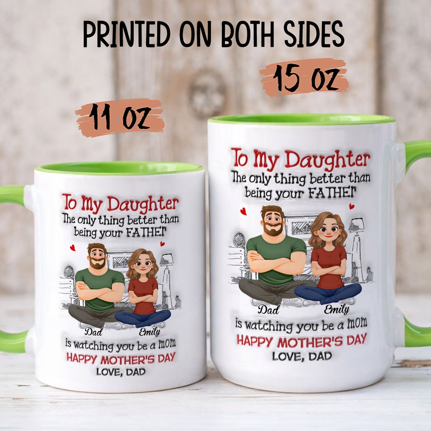 PST160 Watching You Be A Mom Happy Mother's Day - Personalized White Mug Accent Mug