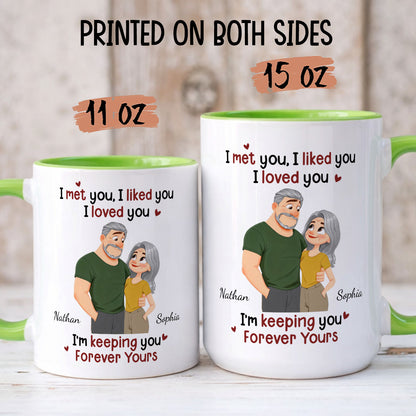 PST170 I Met You I Liked You I Love You - Personalized White Mug Accent Mug