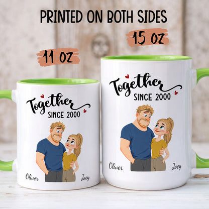 PST169 Together Forever - Personalized White Mug Accent Mug