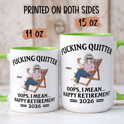 PST174 Oops I Mean Happy Retirement - Personalized White Mug Accent Mug