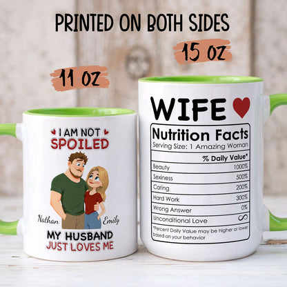 PST162 I'm Not Spoiled My Husband Just Loves Me - Personalized White Mug Accent Mug