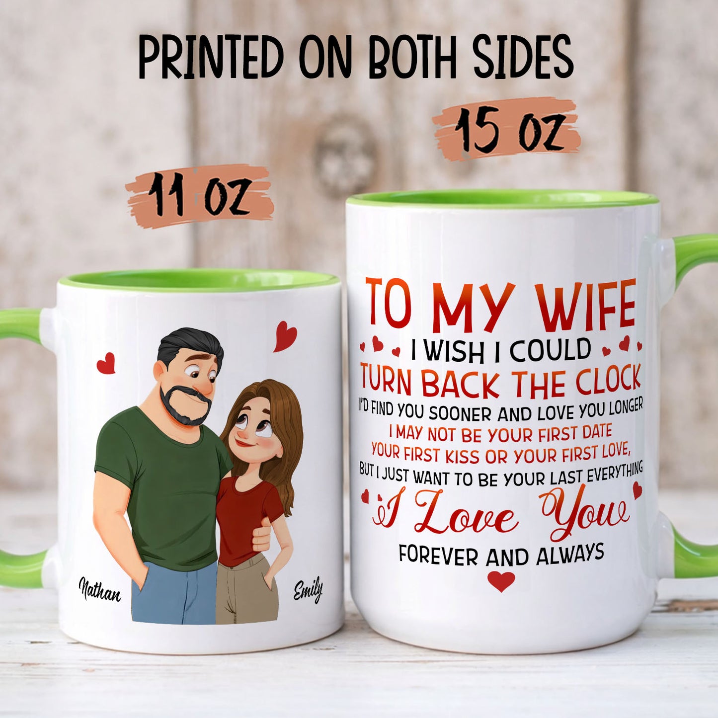 PST187 I Wish I Could Turn Back The Clock - Personalized White Mug Accent Mug