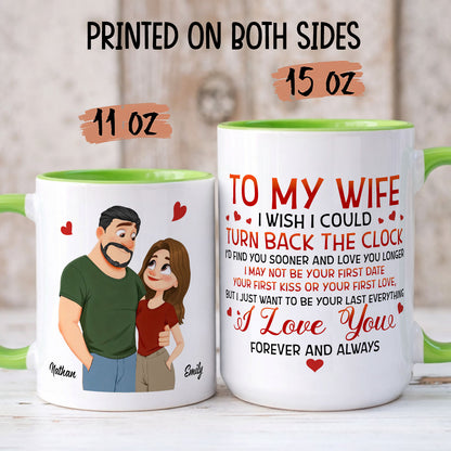 PST187 I Wish I Could Turn Back The Clock - Personalized White Mug Accent Mug