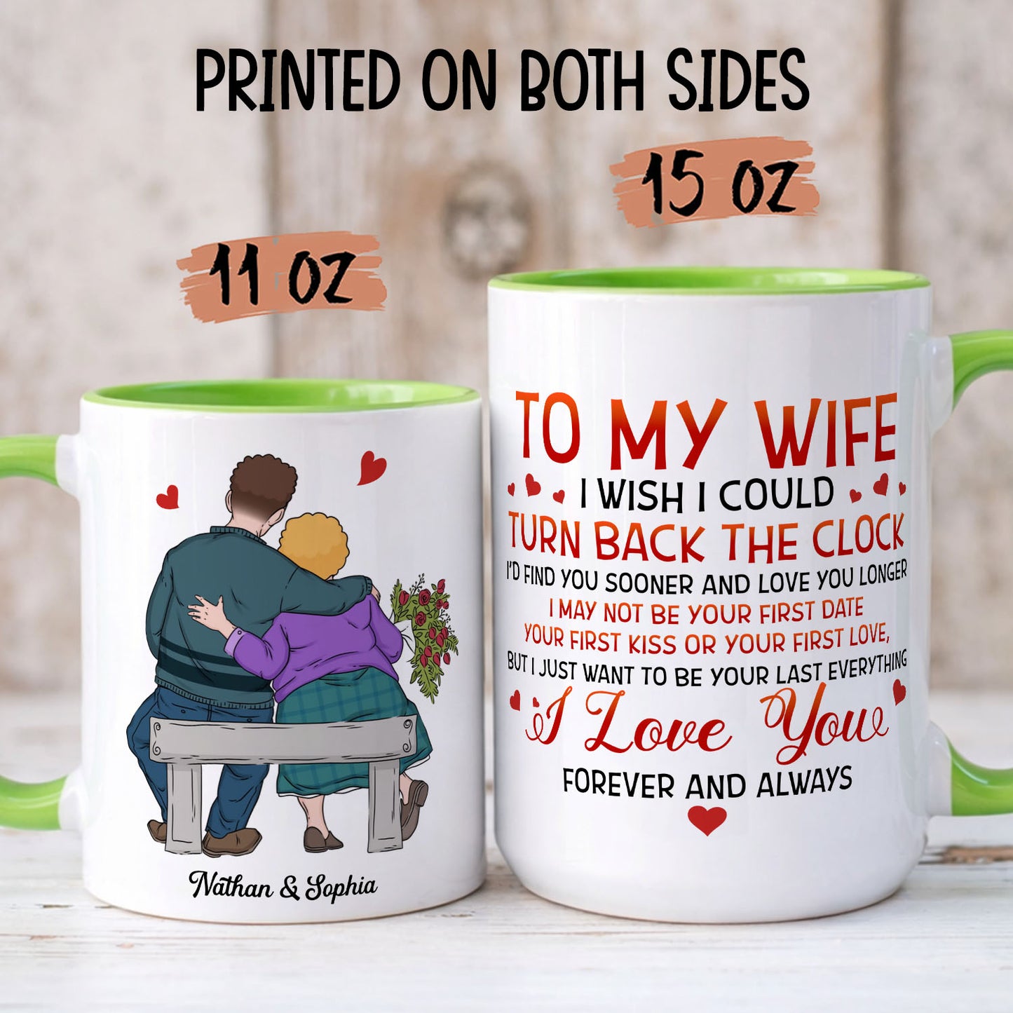PST188 I Wish I Could Turn Back The Clock - Personalized White Mug Accent Mug