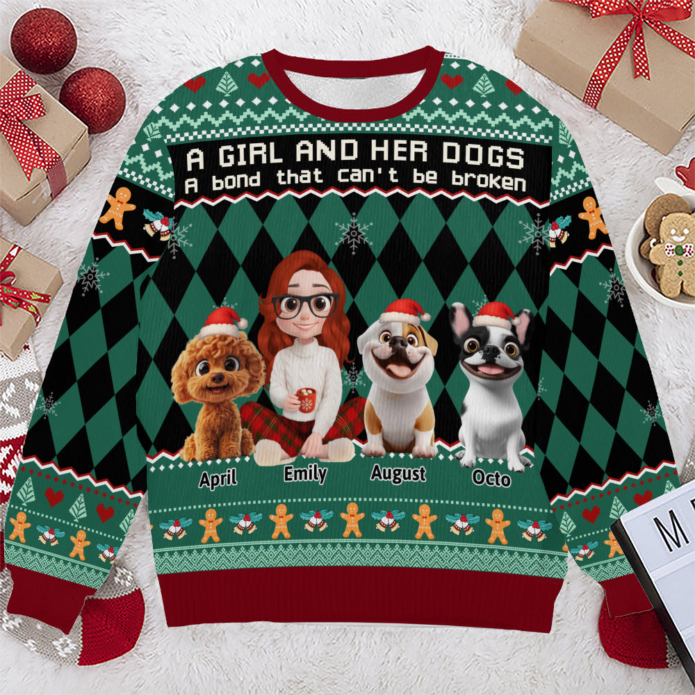 PSTS72 A Girl And Her Dog A Bond That Can't Be Broken - Personalized Custom Sweater