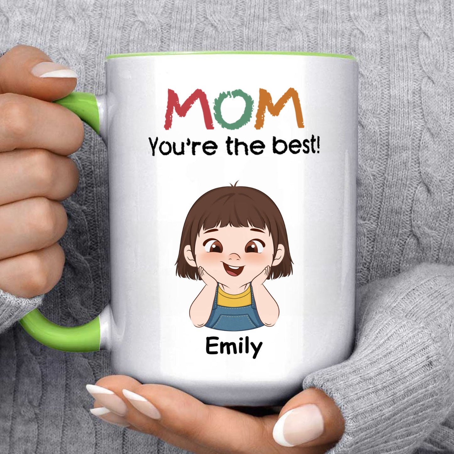 PST194 Mom Dad You're The Best - Personalized White Mug Accent Mug
