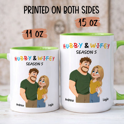 PST181 Hubby and Wifey - White Mug Accent Mug