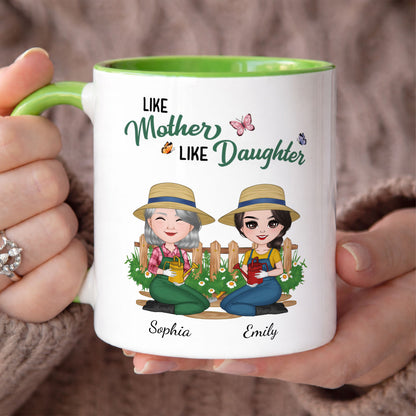 PST193 Like Mother Like Daughter Garden - Personalized White Mug Accent Mug