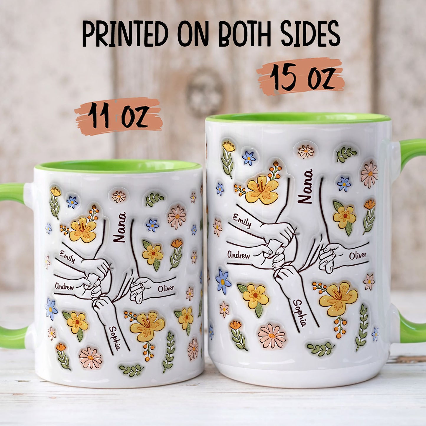 PST191 Hold My Hand 3D Inflated Effect Printed - Personalized White Mug Accent Mug