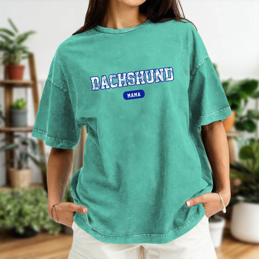 PST69 Toile De Jouy Style Dog Mom Dog Dad Dachshund Dog Lover - Personalized Custom Washed T-shirt