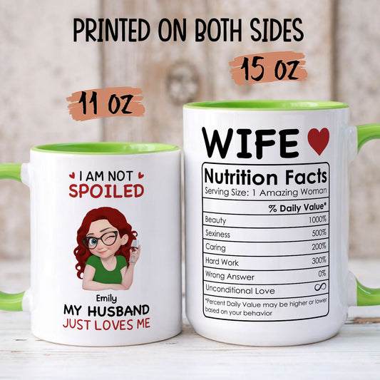 PST151 I'm Not Spoiled My Husband Just Loves Me  - Personalized White Mug Accent Mug