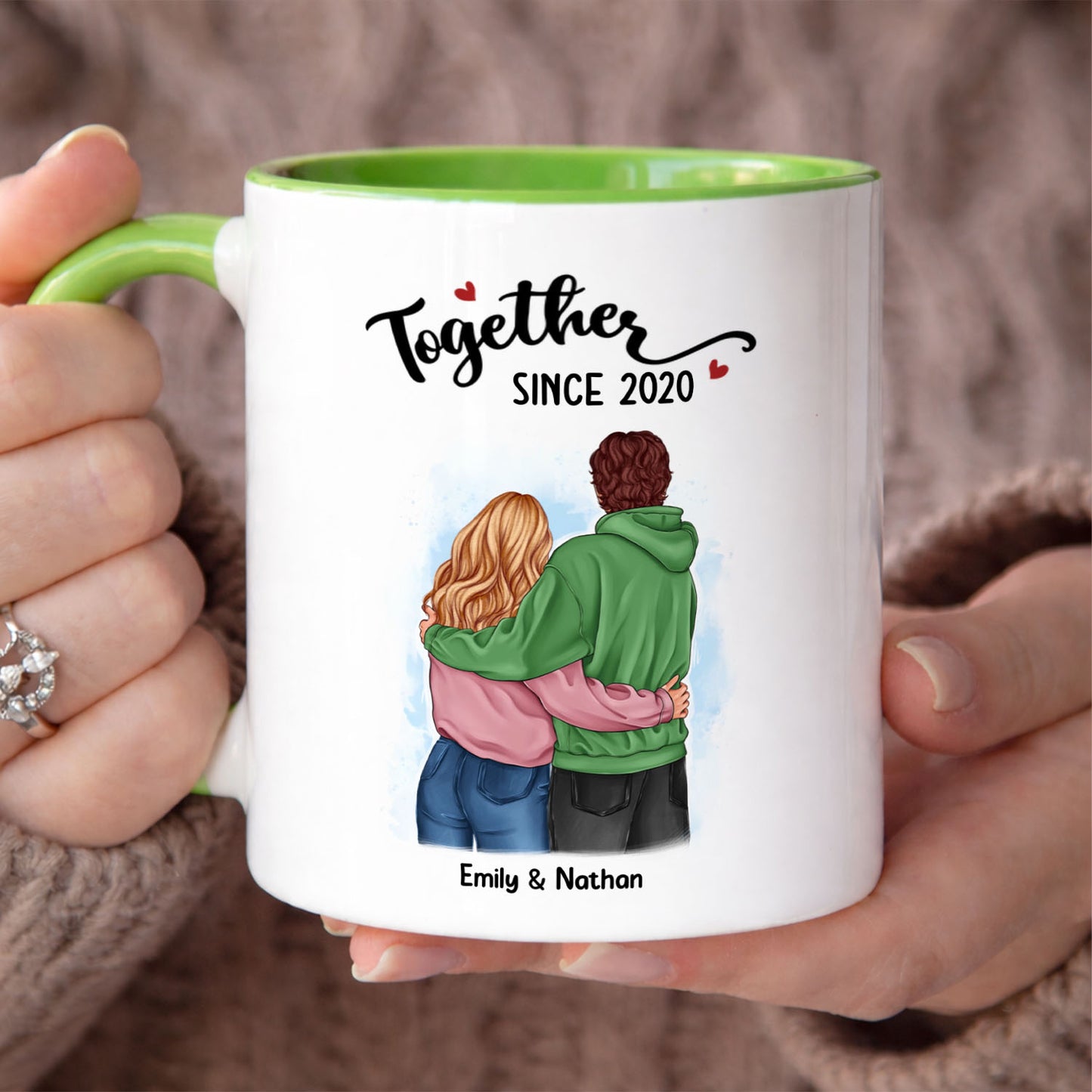 UPST02 Together Since - Personalized White Mug Accent Mug