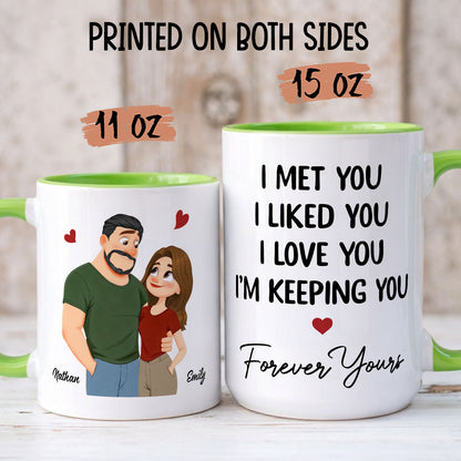 PST183 I Met You I Liked You I Love You - Personalized White Mug Accent Mug
