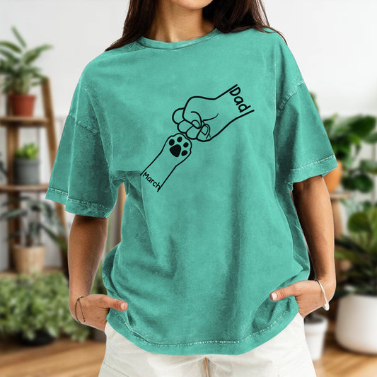 ETT3051 The Road To My Heart Is Paved With Paw Prints - Personalized Custom Washed T-shirt