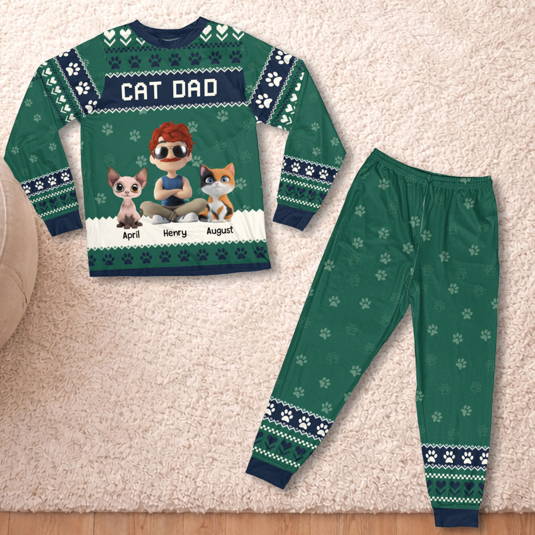 PSTPA08 A Man And His Cat A Bond That Can't Be Broken - Personalized Custom Pajama Set