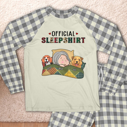 PSTPA04 Official Sleepshirt Dog Lover - Personalized Custom Raglan Pajama Set