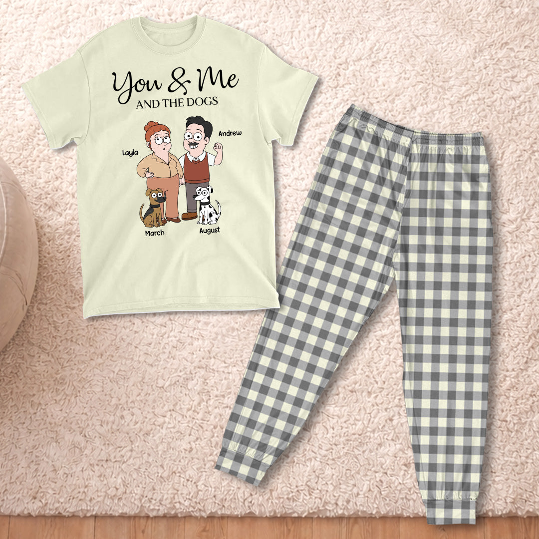 PSTPA12 You Me And The Dog - Personalized Custom Pajama Set