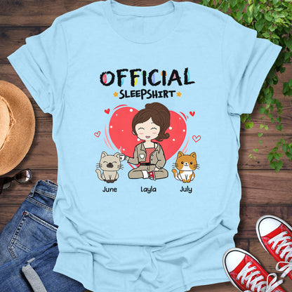 PST107 Sleep Shirt Cat Lover - Personalized Custom T-shirt Hoodie
