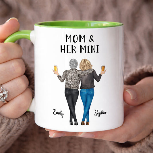 PST146 Mom & Her Mini - Personalized White Mug Accent Mug