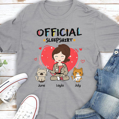 PST107 Sleep Shirt Cat Lover - Personalized Custom T-shirt Hoodie