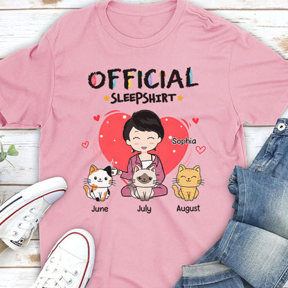 PST107 Sleep Shirt Cat Lover - Personalized Custom T-shirt Hoodie