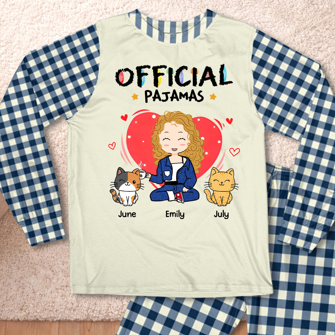 PST107 Sleep Shirt Cat Lover-Personalized Custom Pajama Set