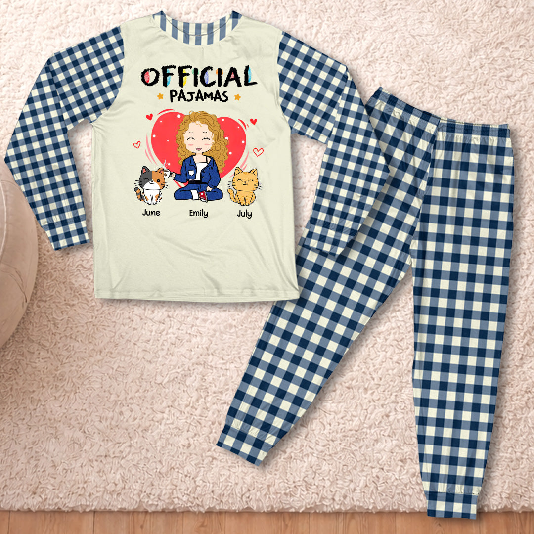 PST107 Sleep Shirt Cat Lover-Personalized Custom Pajama Set