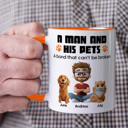 PSTM13 A Man And His Pet - White Mug Accent Mug