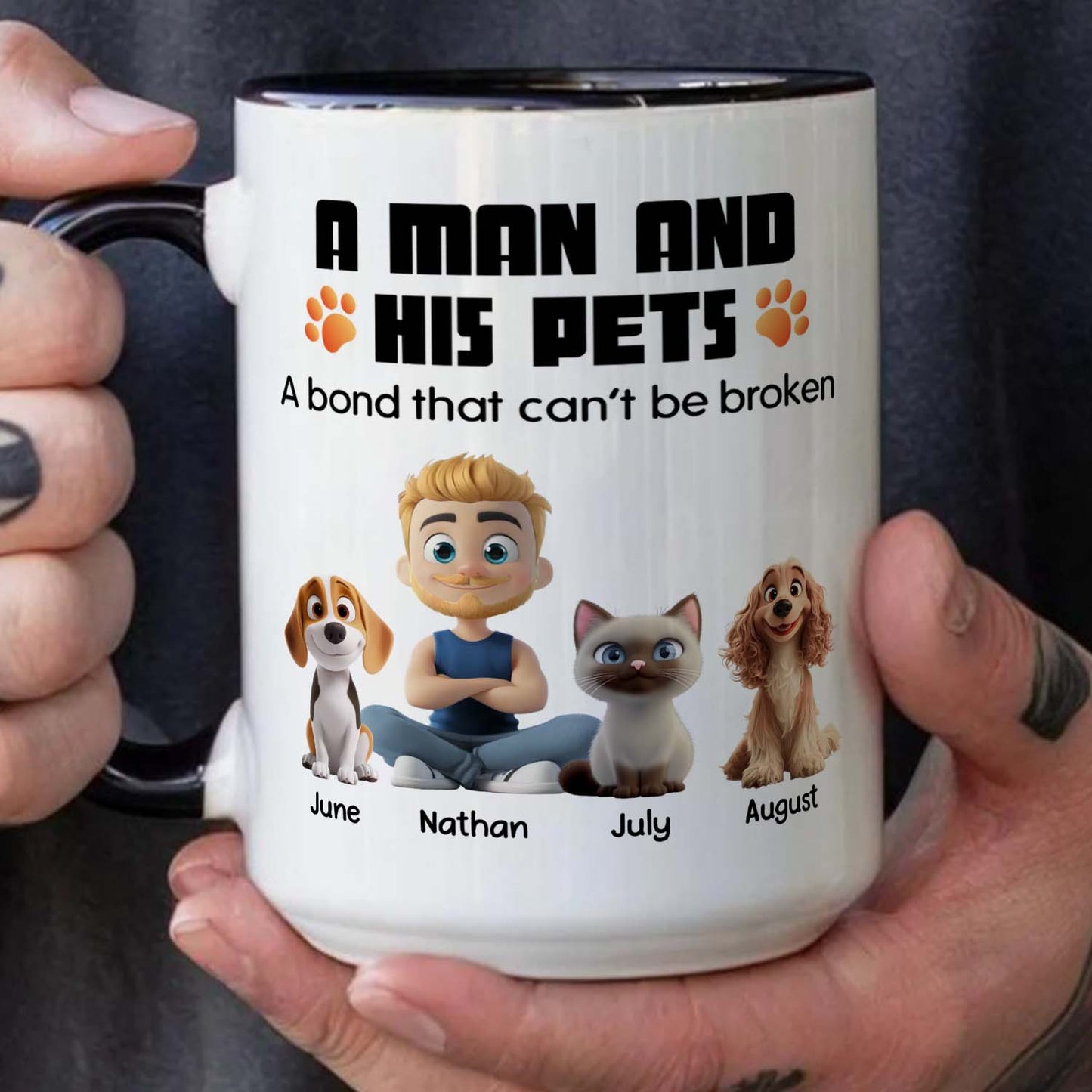 PSTM13 A Man And His Pet - White Mug Accent Mug