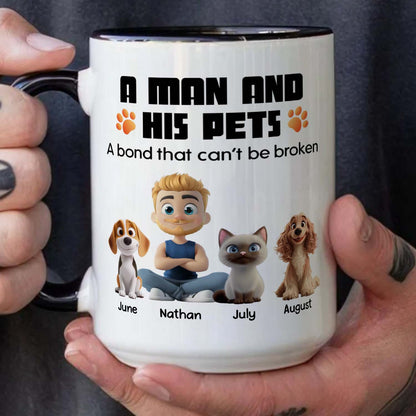 PSTM13 A Man And His Pet - White Mug Accent Mug