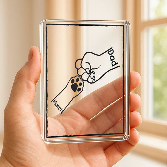 PSA03 Paws And Human Fist Bump Personalized Custom Acrylic Plaque