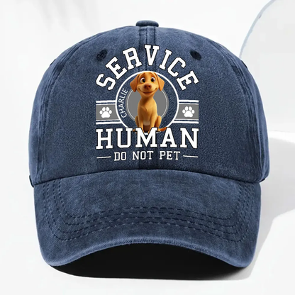 PSC01 Dog Service Human Do Not Pet - Personalized Custom Wash Denim Cap
