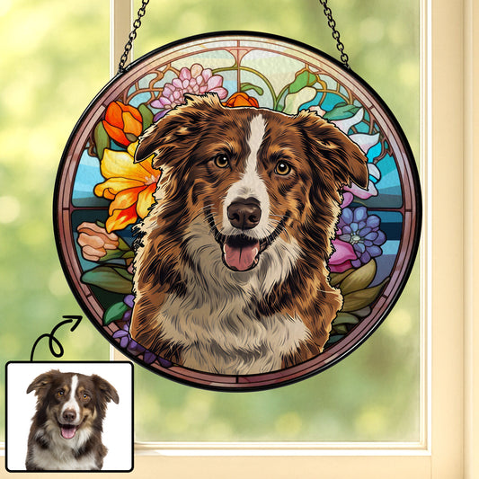 PSS02 Custom Photo Upload Dog Lover - Personalized Custom Window Hanging Suncatcher