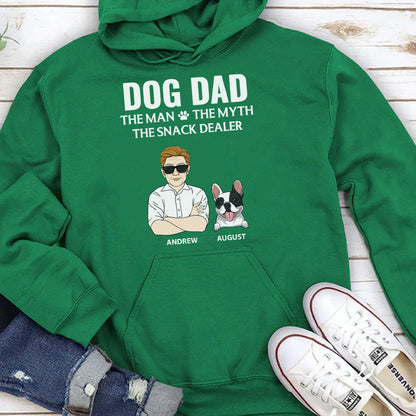 PST63 Dog Dad The Man The Myth The Snack Dealer Dog Lover - Personalized Custom T-shirt