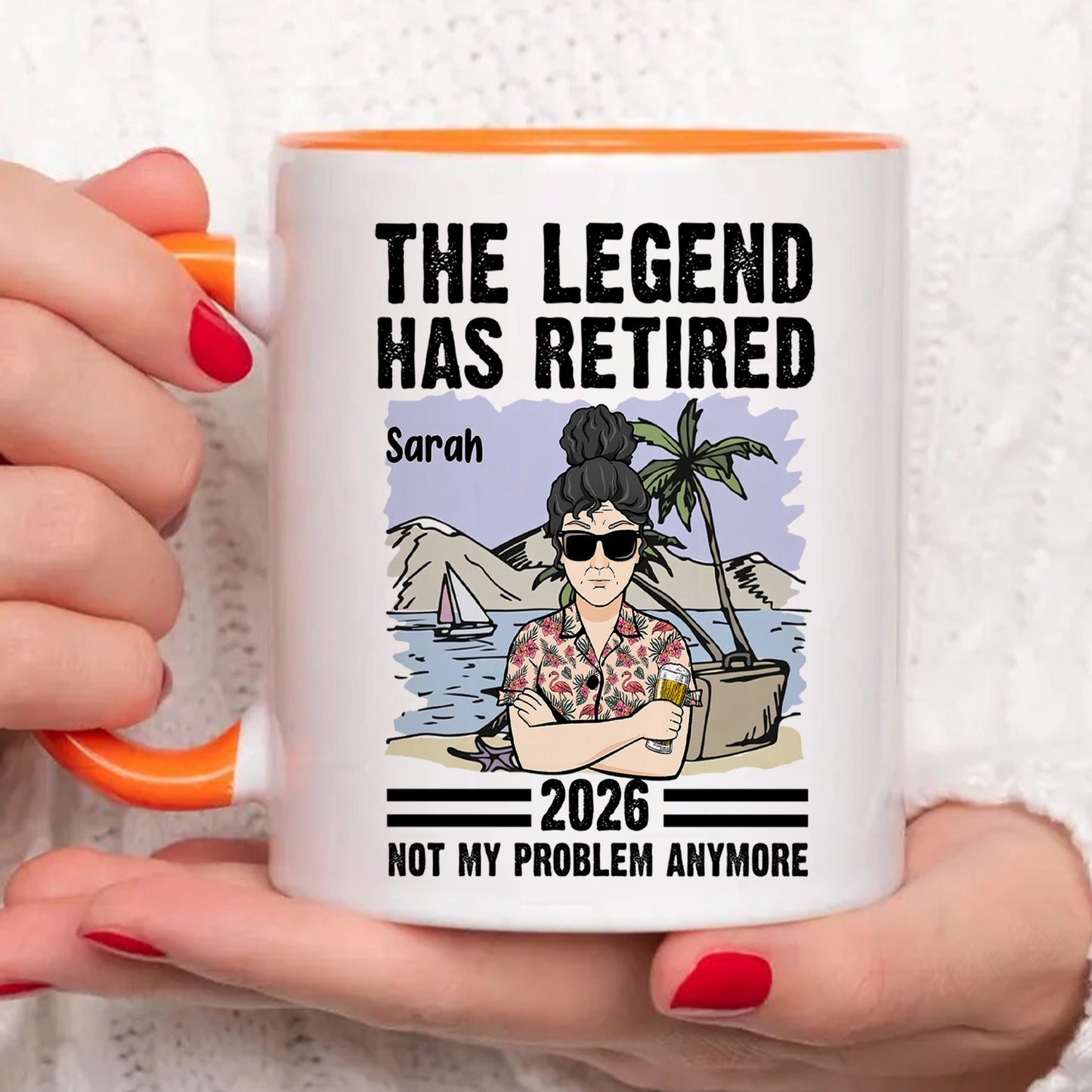 TPST178 The Legend Has Retired - Personalized White Mug Accent Mug