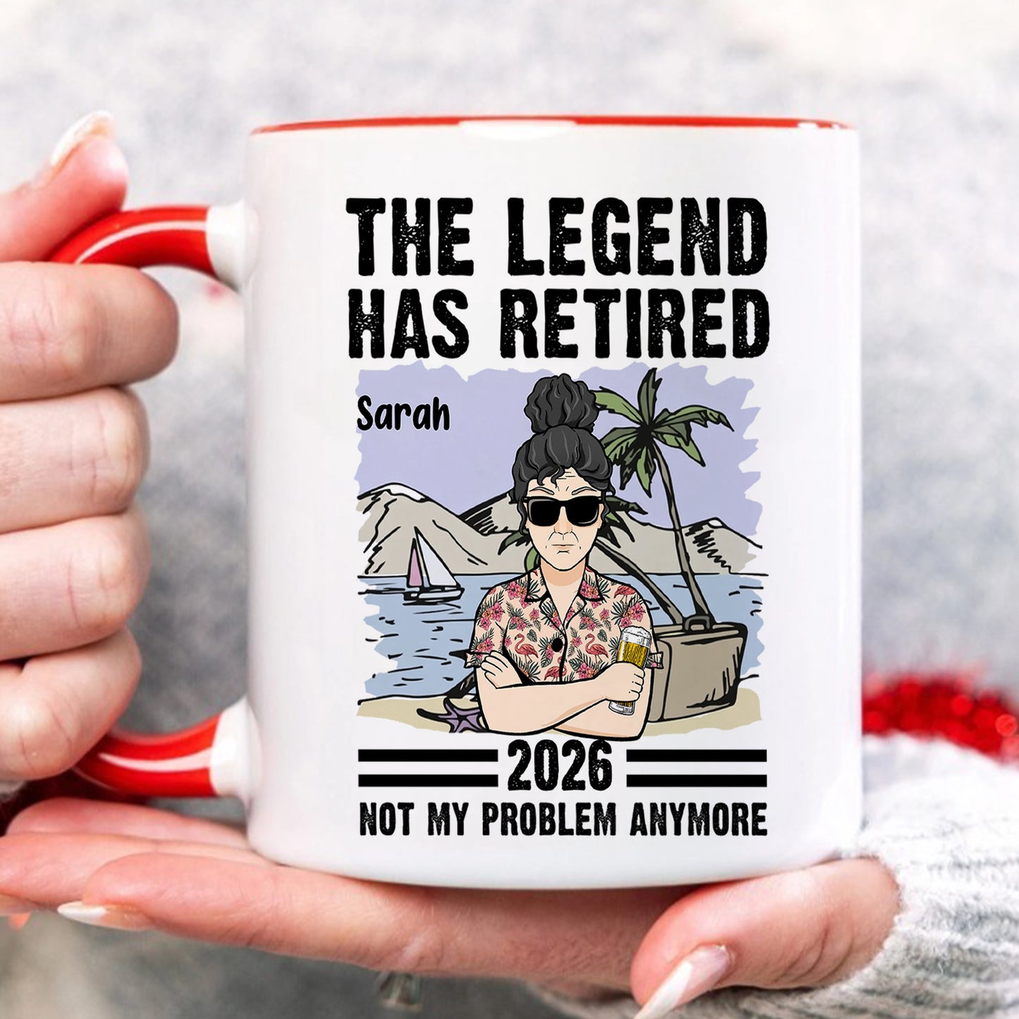 TPST178 The Legend Has Retired - Personalized White Mug Accent Mug