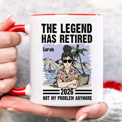 TPST178 The Legend Has Retired - Personalized White Mug Accent Mug