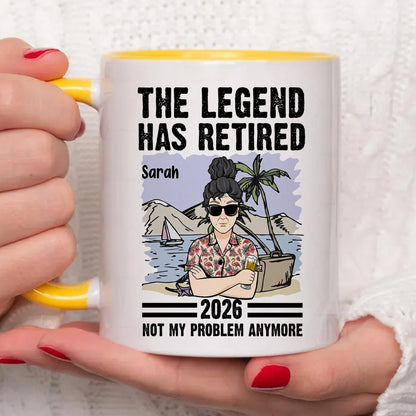 TPST178 The Legend Has Retired - Personalized White Mug Accent Mug