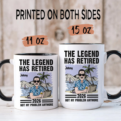 TPST178 The Legend Has Retired - Personalized White Mug Accent Mug