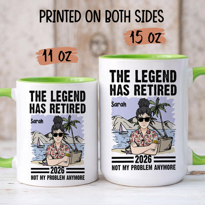 TPST178 The Legend Has Retired - Personalized White Mug Accent Mug